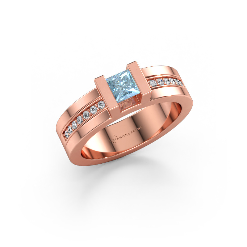 Immagine di Anello di fidanzamento Desire 585 oro rosa Diamante lab grown blu 4 mm
