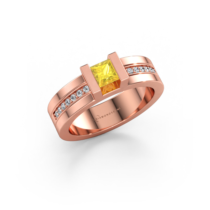Immagine di Anello di fidanzamento Desire 585 oro rosa Zaffiro giallo 4 mm