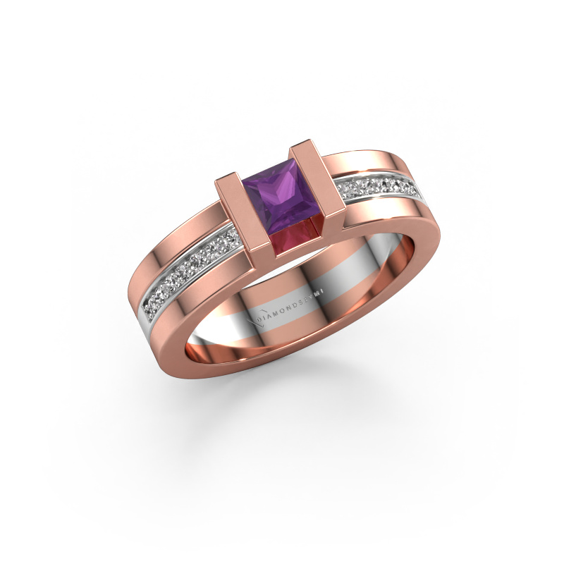 Image de Bague de fiançailles Desire 585 or rose Améthyste 4 mm