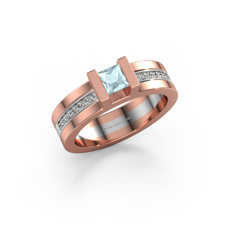 Image of Engagement ring Desire 585 rose gold Aquamarine 4 mm