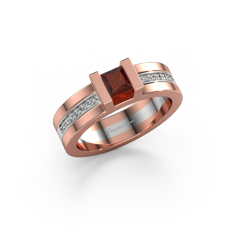Image of Engagement ring Desire 585 rose gold Garnet 4 mm