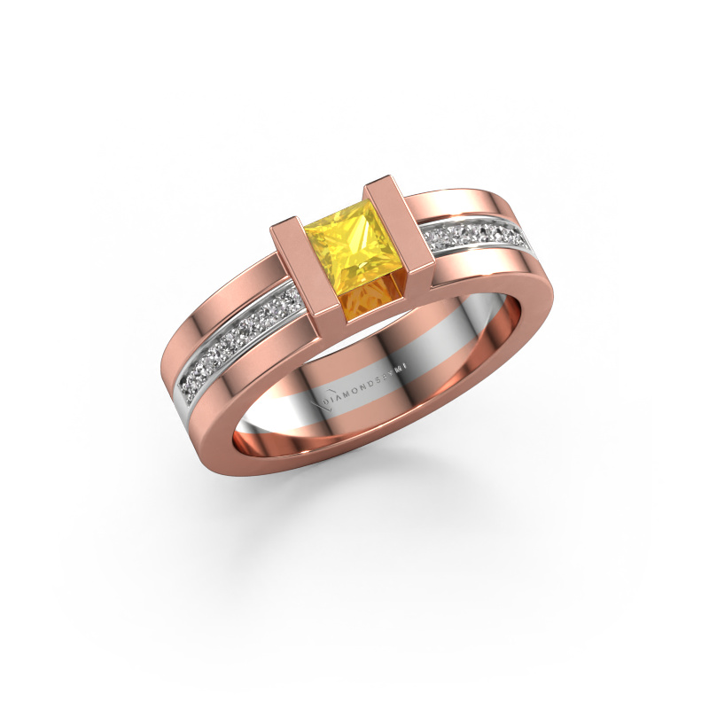 Bild von Verlobungsring Desire 585 Roségold Gelb Saphir 4 mm