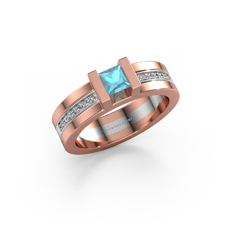 Bild von Verlobungsring Desire 585 Roségold Blau Topas 4 mm