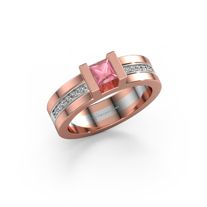 Image of Engagement ring Desire 585 rose gold Tourmaline pink 4 mm