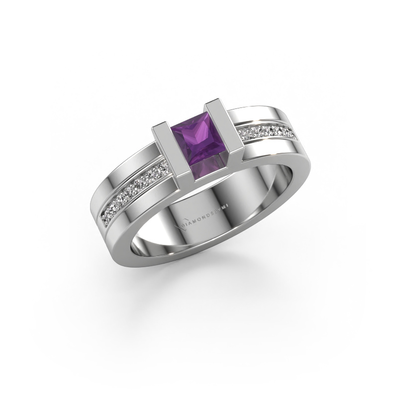 Image of Engagement ring Desire 585 white gold Amethyst 4 mm
