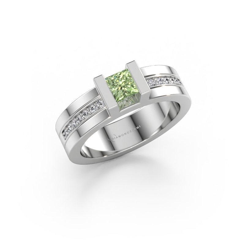 Immagine di Anello di fidanzamento Desire 585 oro bianco Diamante lab grown verde 4 mm