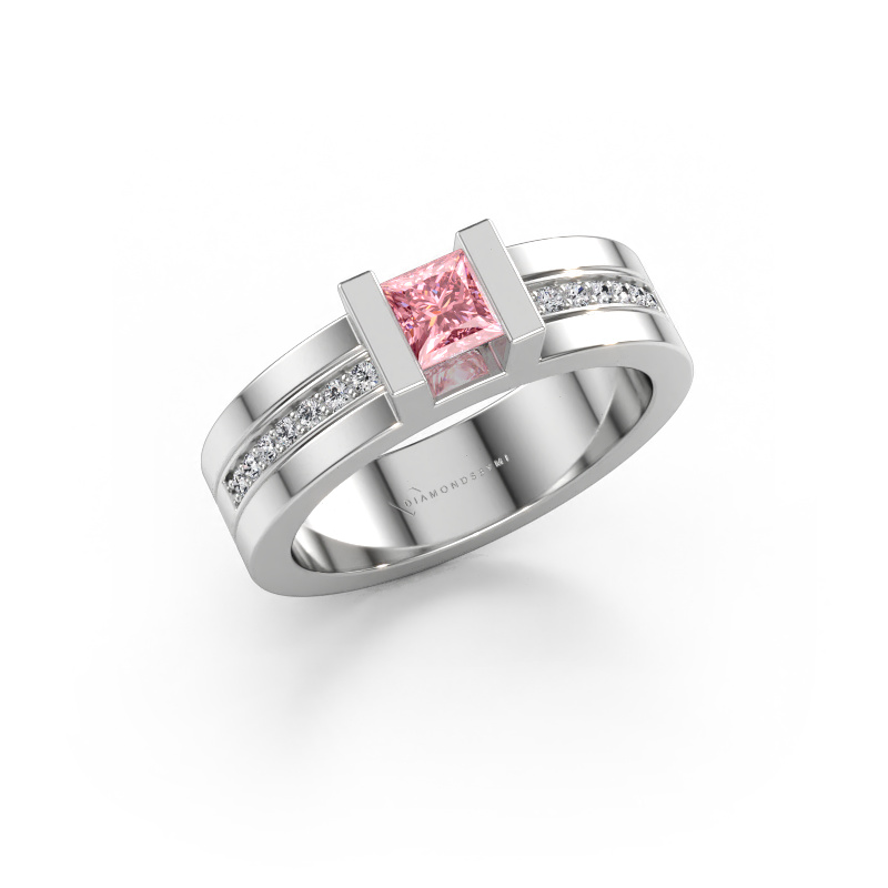 Immagine di Anello di fidanzamento Desire 585 oro bianco Diamante lab grown rosa 4 mm
