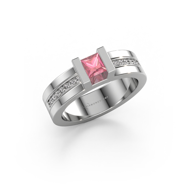 Image of Engagement ring Desire 585 white gold Tourmaline pink 4 mm