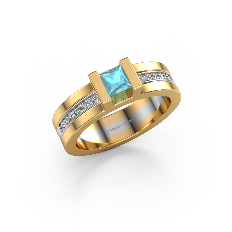 Image of Engagement ring Desire 585 gold Blue topaz 4 mm