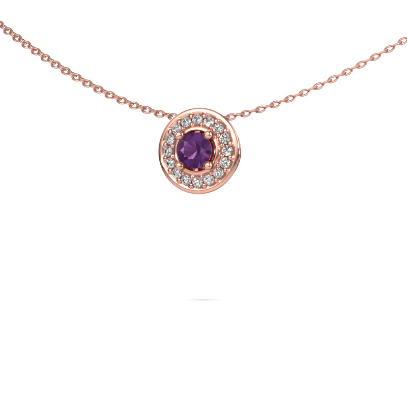 Bild von Anhänger Agaat 585 Roségold Amethyst 4 mm