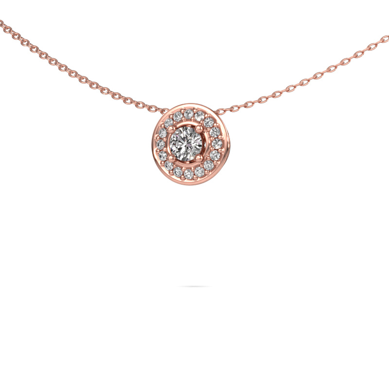 Image of Pendant Agaat 585 rose gold Zirconia 4 mm