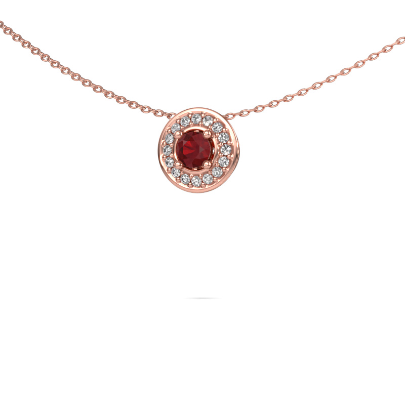 Image of Pendant Agaat 585 rose gold Ruby 4 mm