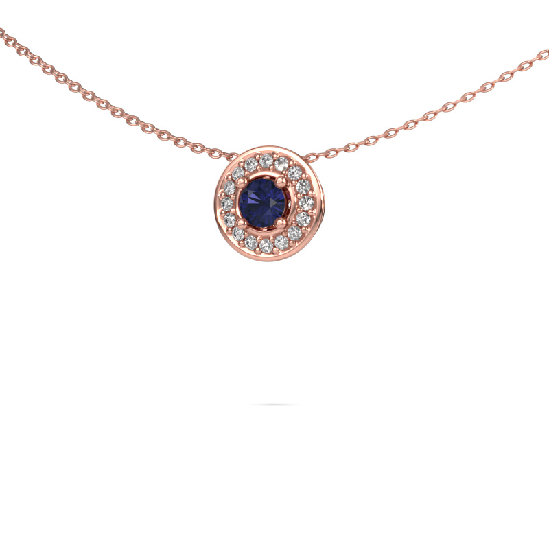Image of Pendant Agaat 585 rose gold Sapphire 4 mm