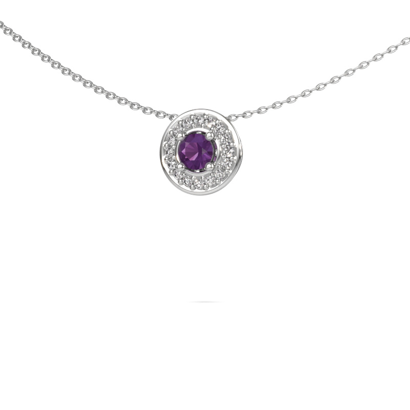 Image of Pendant Agaat 585 white gold Amethyst 4 mm