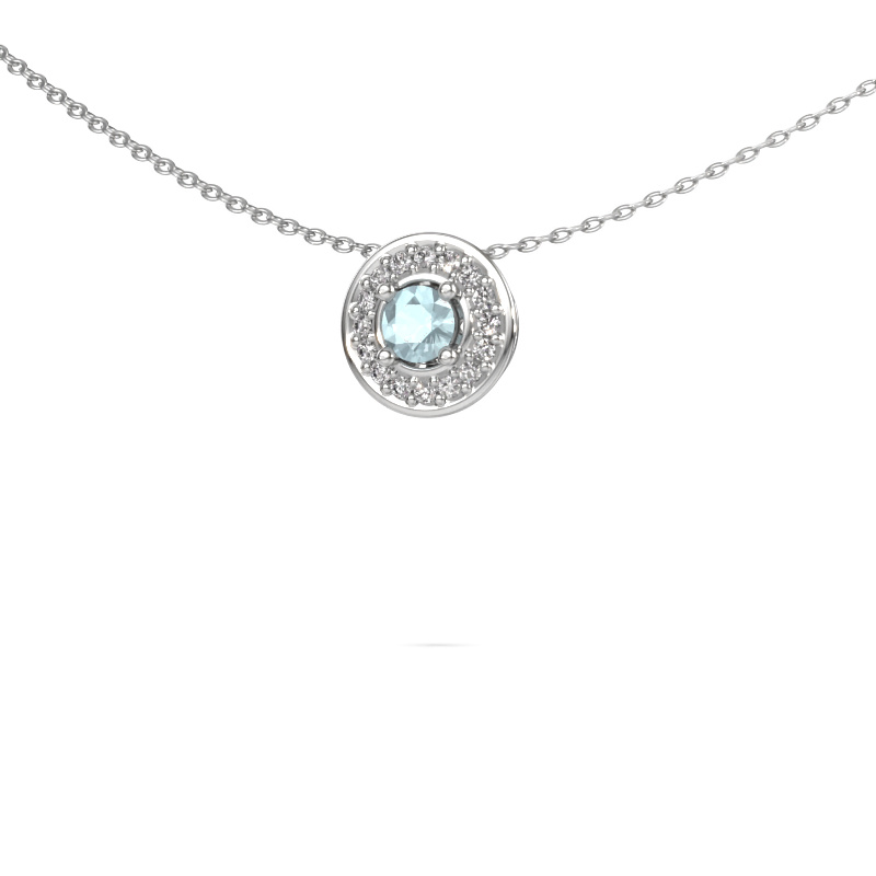 Image of Pendant Agaat 585 white gold Aquamarine 4 mm