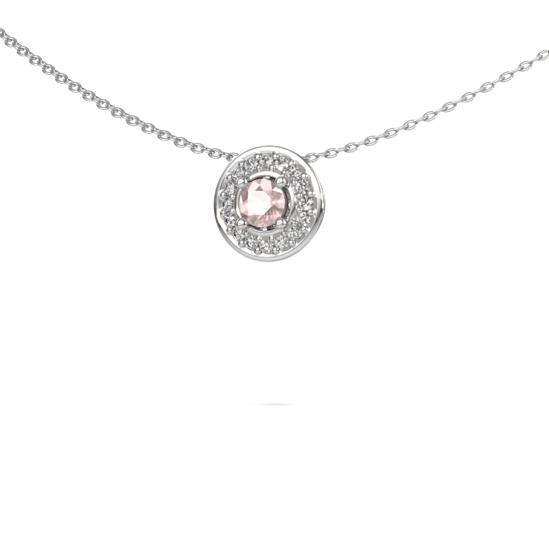 Image of Pendant Agaat 585 white gold Morganite champagne 4 mm