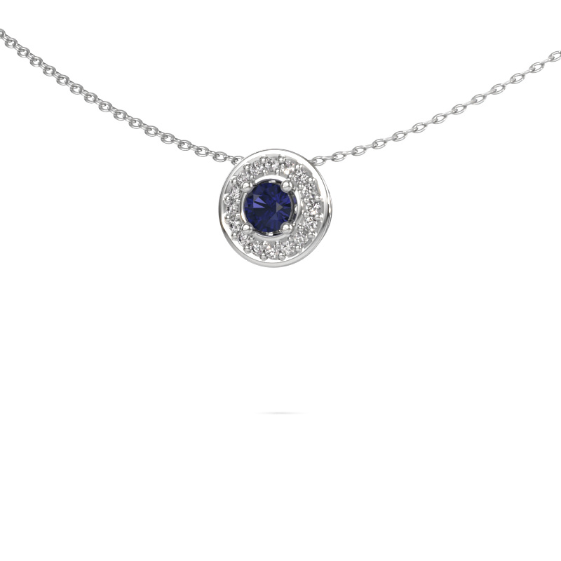 Image of Pendant Agaat 585 white gold Sapphire 4 mm