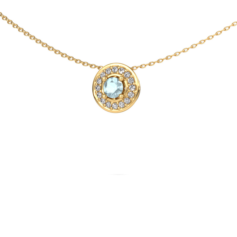 Image of Pendant Agaat 585 gold Aquamarine 4 mm