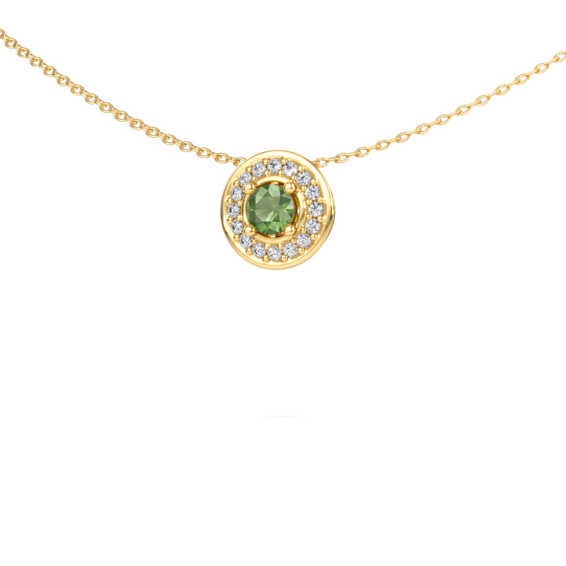Bild von Anhänger Agaat 585 Gold Turmalin grün 4 mm
