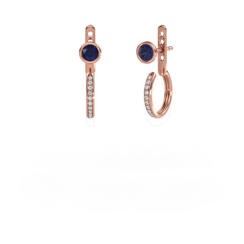 Image de Clous d'oreilles Destiny 585 or rose Saphir 4 mm