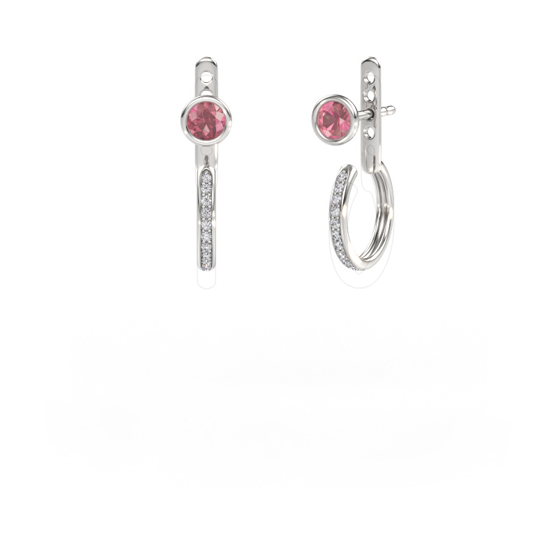 Image of Stud earrings Destiny 585 white gold Tourmaline pink 4 mm