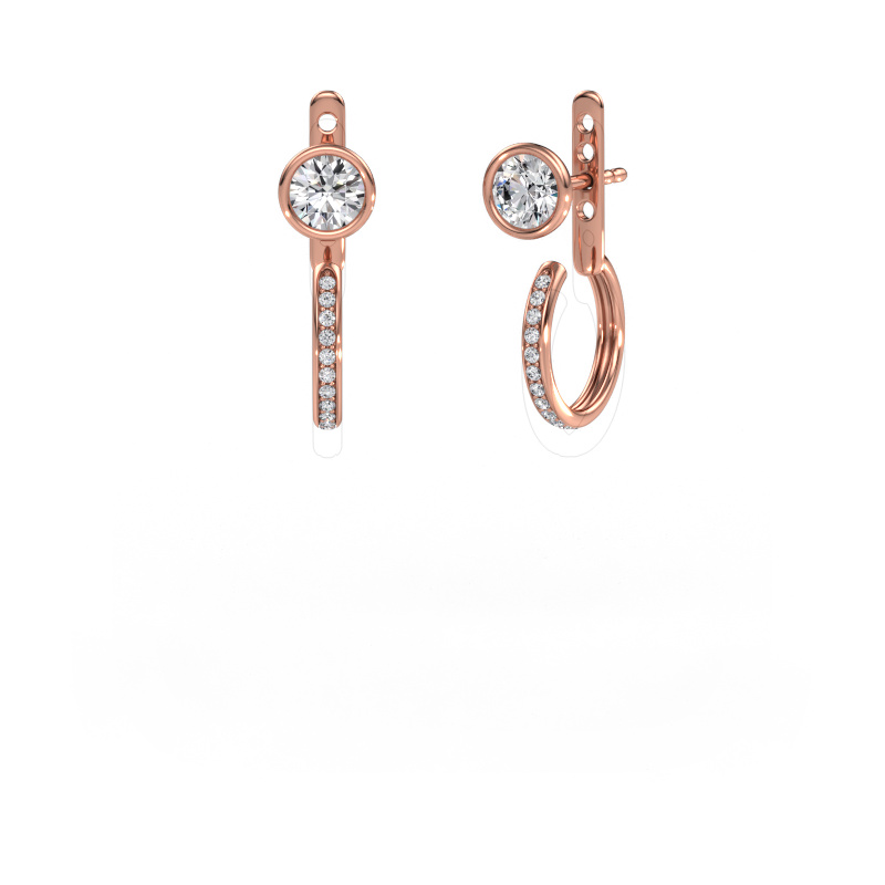 Image de Clous d'oreilles Destiny 585 or rose Diamant 1.174 crt