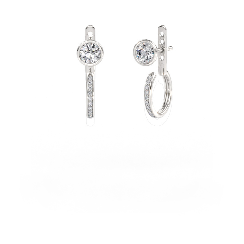 Immagine di Orecchini a lobo Destiny 585 oro bianco Diamante lab grown 1.174 crt