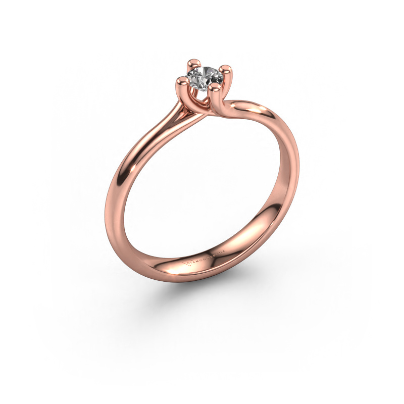 Bild von Verlobungsring Dewi Round 585 Roségold Diamant 0.15 crt