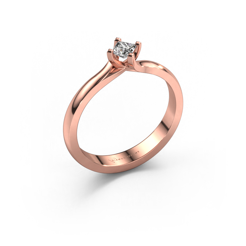 Image of Engagement ring Dewi Square 585 rose gold Diamond 0.17 crt