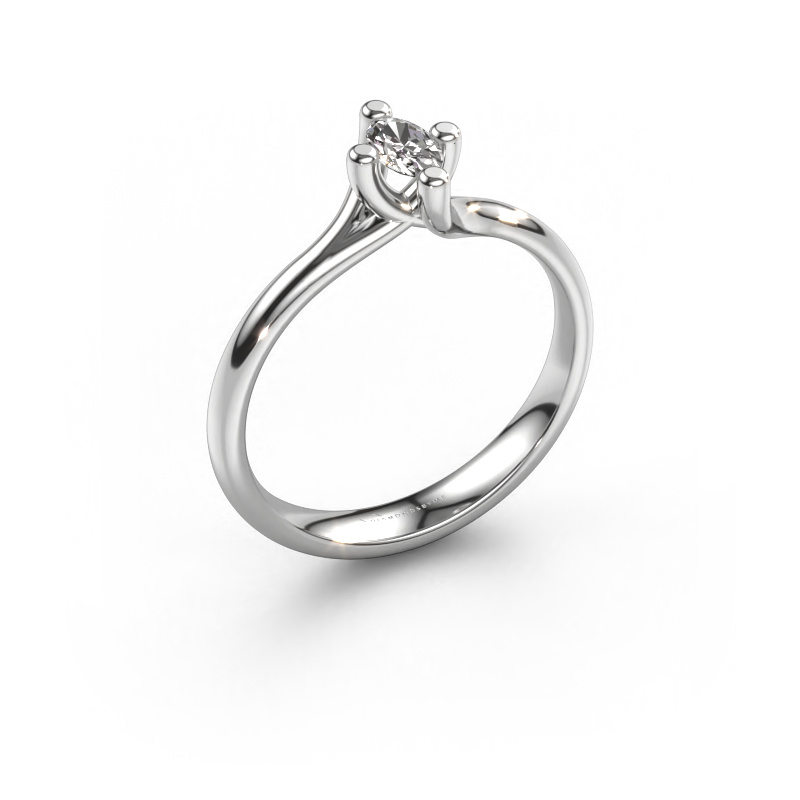 Image of Engagement ring Dewi Oval 950 platinum Diamond 0.23 crt