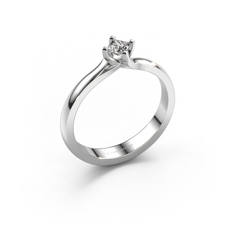 Image of Engagement ring Dewi Square 950 platinum Diamond 0.17 crt