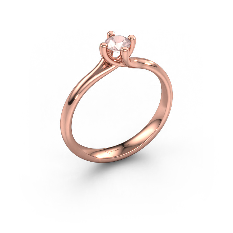 Image de Bague de fiançailles Dewi Round 585 or rose Champagne morganite 4 mm