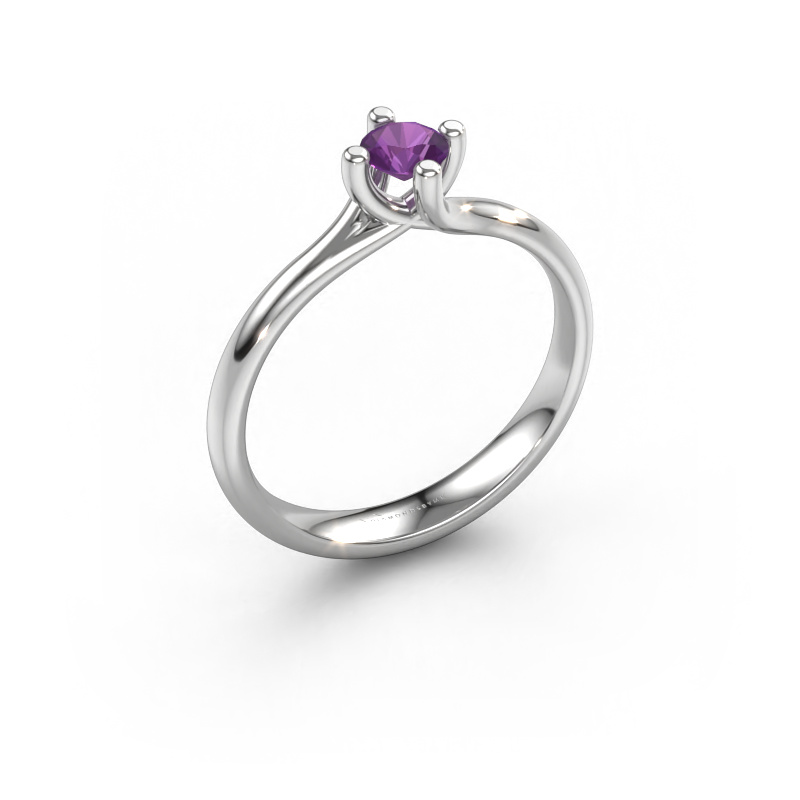 Bild von Verlobungsring Dewi Round 950 Platin Amethyst 4 mm