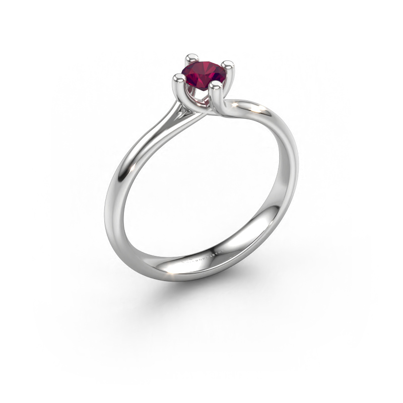 Image of Engagement ring Dewi Round 950 platinum Rhodolite 4 mm