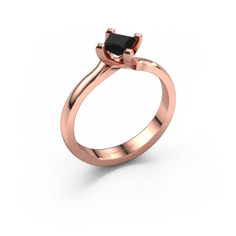 Image de Bague de fiançailles Dewi Square 585 or rose Diamant noir 0.48 crt