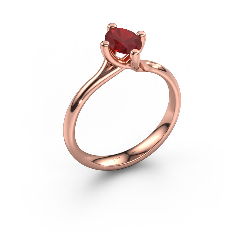 Image of Engagement ring Dewi Oval 585 rose gold Ruby 7x5 mm