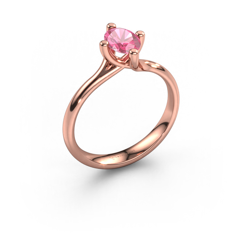 Image de Bague de fiançailles Dewi Oval 585 or rose Saphir rose 7x5 mm