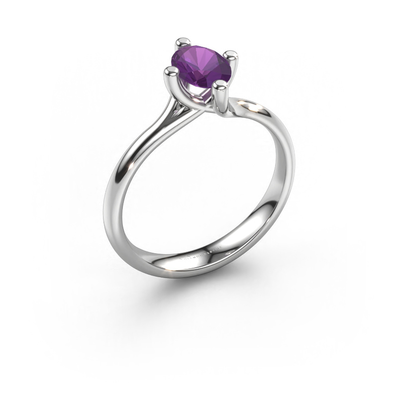 Image of Engagement ring Dewi Oval 950 platinum Amethyst 7x5 mm