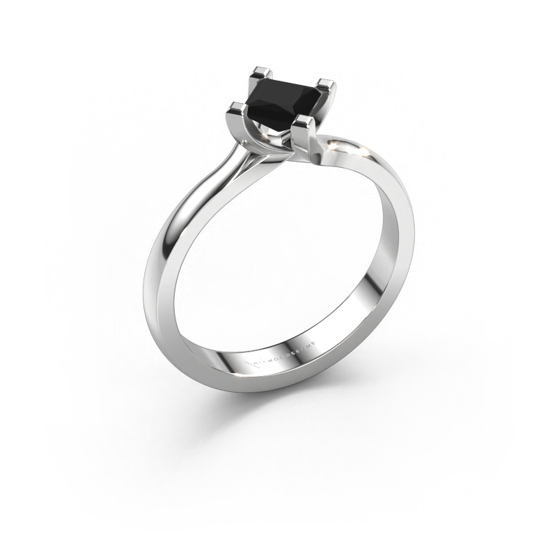 Image of Engagement ring Dewi Square 585 white gold Black diamond 0.48 crt
