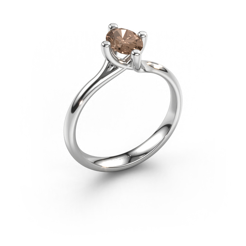 Image of Engagement ring Dewi Oval 950 platinum Brown diamond 0.70 crt