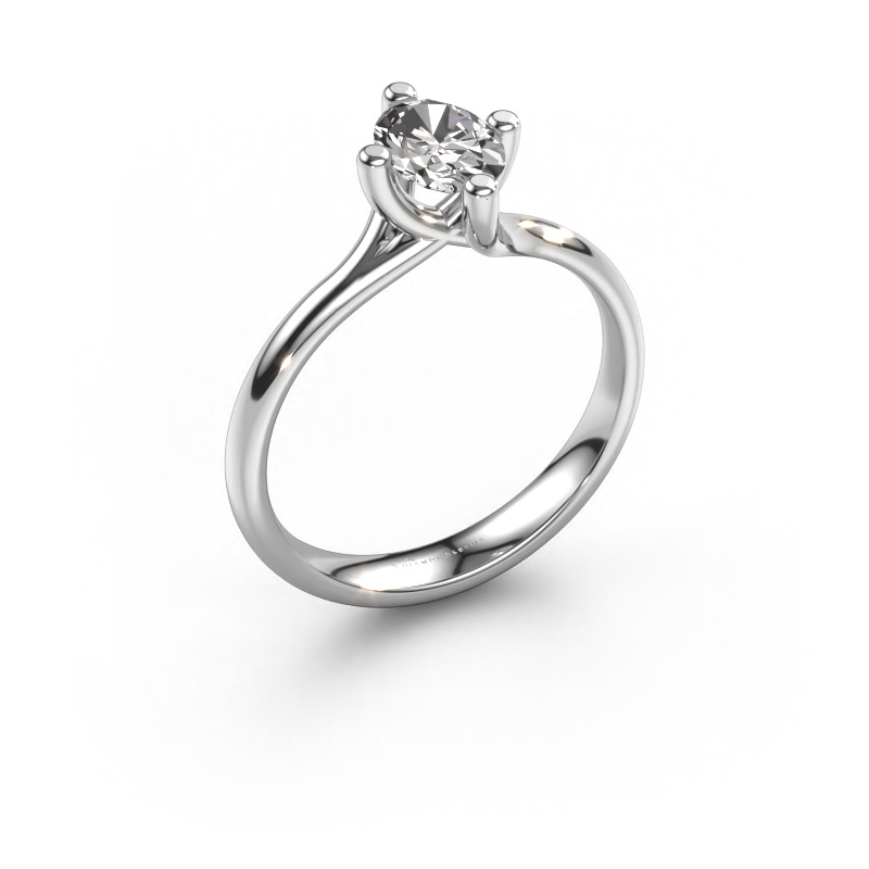 Image of Engagement ring Dewi Oval 585 white gold Zirconia 7x5 mm