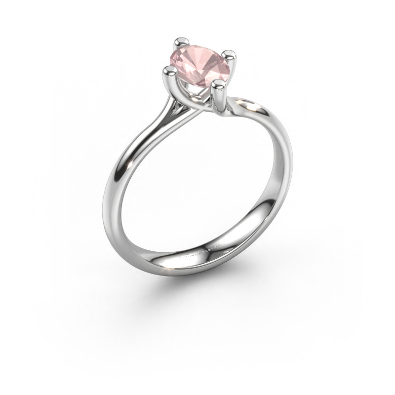 Image of Engagement ring Dewi Oval 585 white gold Morganite champagne 7x5 mm