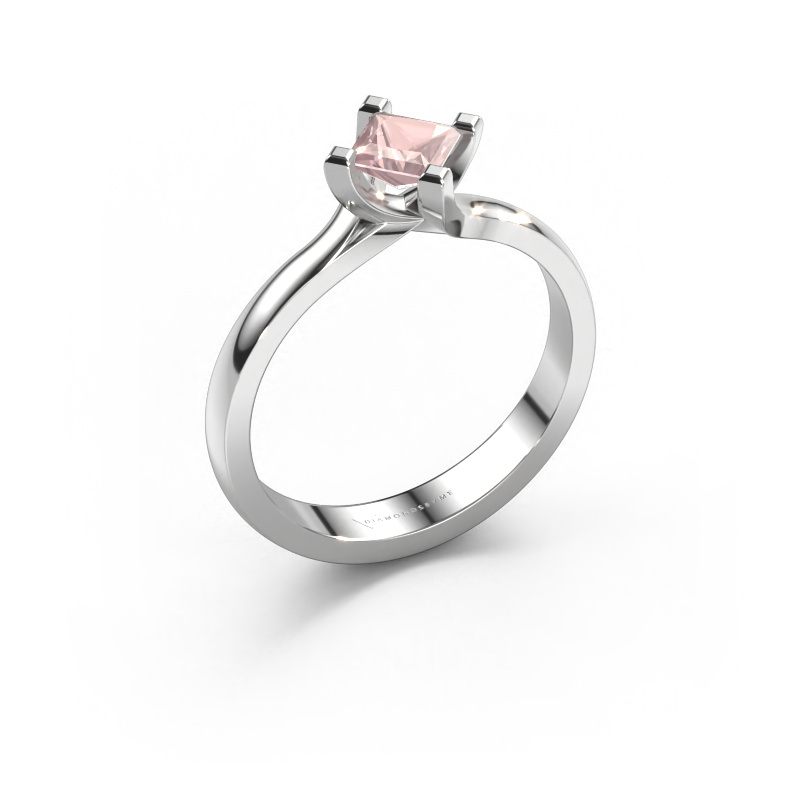 Image de Bague de fiançailles Dewi Square 585 or blanc Champagne morganite 4 mm