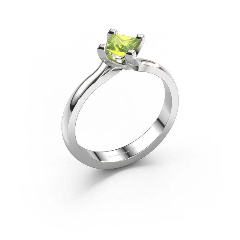 Bild von Verlobungsring Dewi Square 585 Weißgold Peridot 4 mm