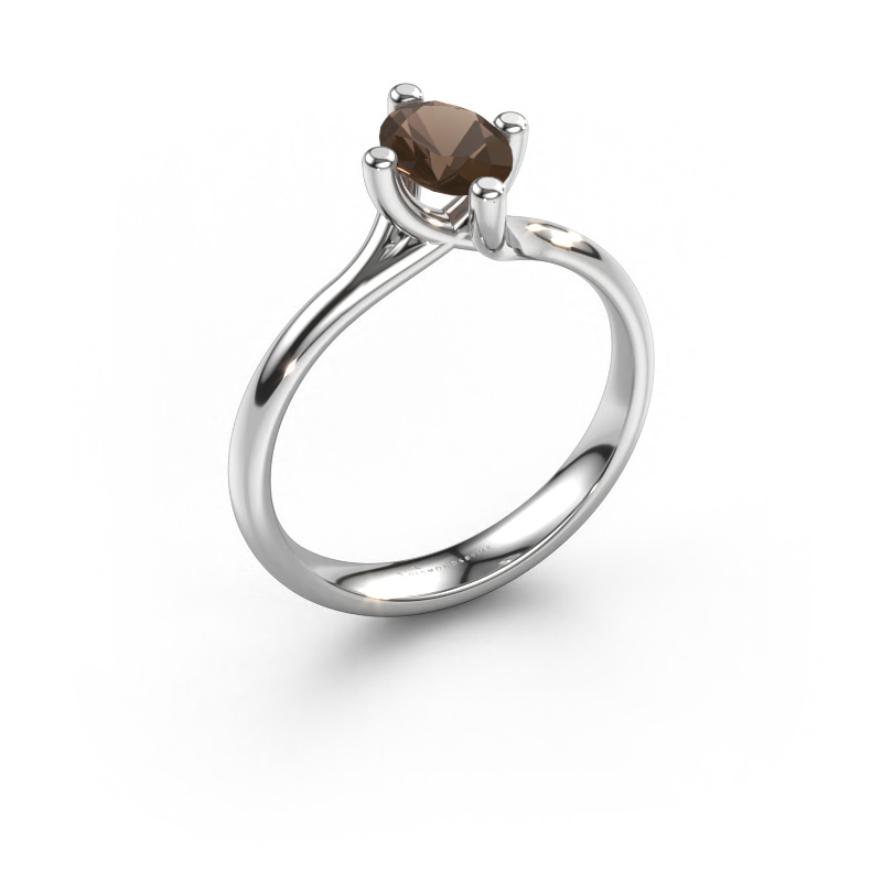 Image of Engagement ring Dewi Oval 950 platinum Smokey quartz 7x5 mm
