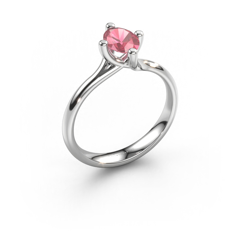Image of Engagement ring Dewi Oval 950 platinum Tourmaline pink 7x5 mm