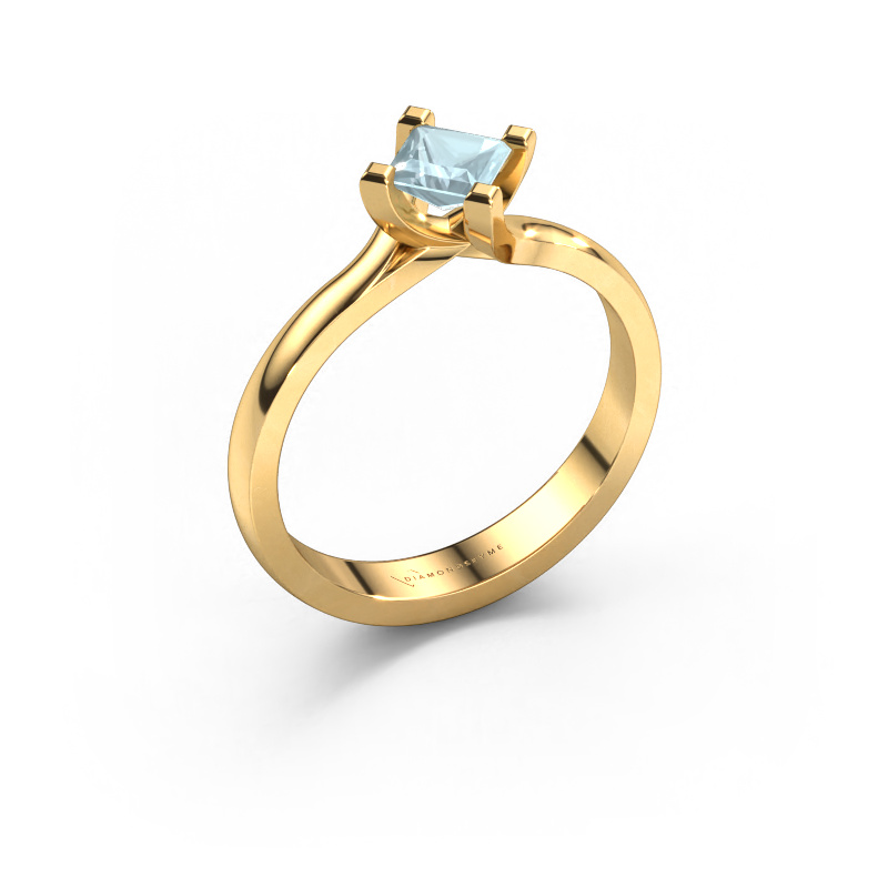 Bild von Verlobungsring Dewi Square 585 Gold Aquamarin 4 mm