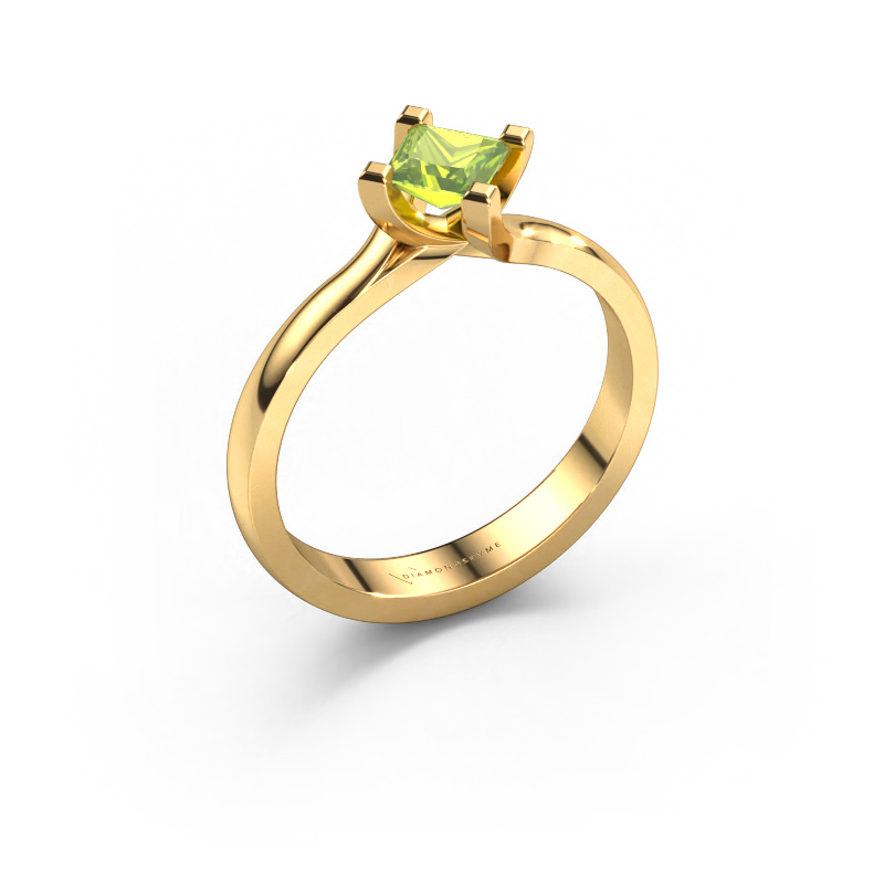 Image of Engagement ring Dewi Square 585 gold Peridot 4 mm