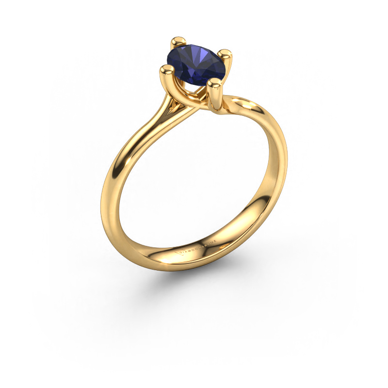 Image of Engagement ring Dewi Oval 585 gold Sapphire 7x5 mm