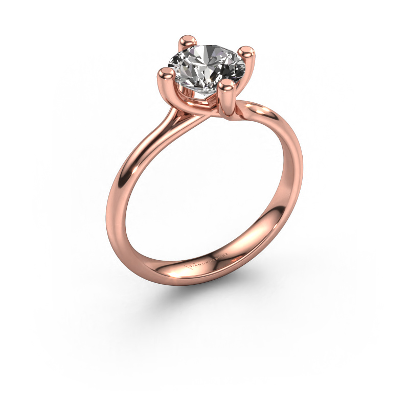 Bild von Verlobungsring Dewi Round 585 Roségold Diamant 1.00 crt